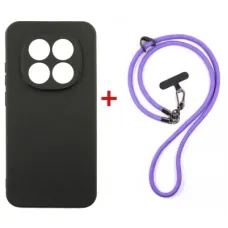 Чохол до мобільного телефона Dengos Case + Cross-body Strap Xiaomi Redmi Note 15 Pro 4G Black+Purple (DG-KM-CCRB-38)