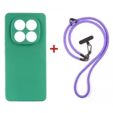 Чохол до мобільного телефона Dengos Case + Cross-body Strap Xiaomi Redmi Note 15 Pro 4G Mint+Purple (DG-KM-CCRB-40)