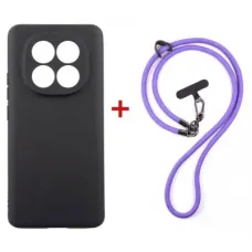 Чохол до мобільного телефона Dengos Case + Cross-body Strap Xiaomi Redmi Note 15 Black+Purple (DG-KM-CCRB-34)