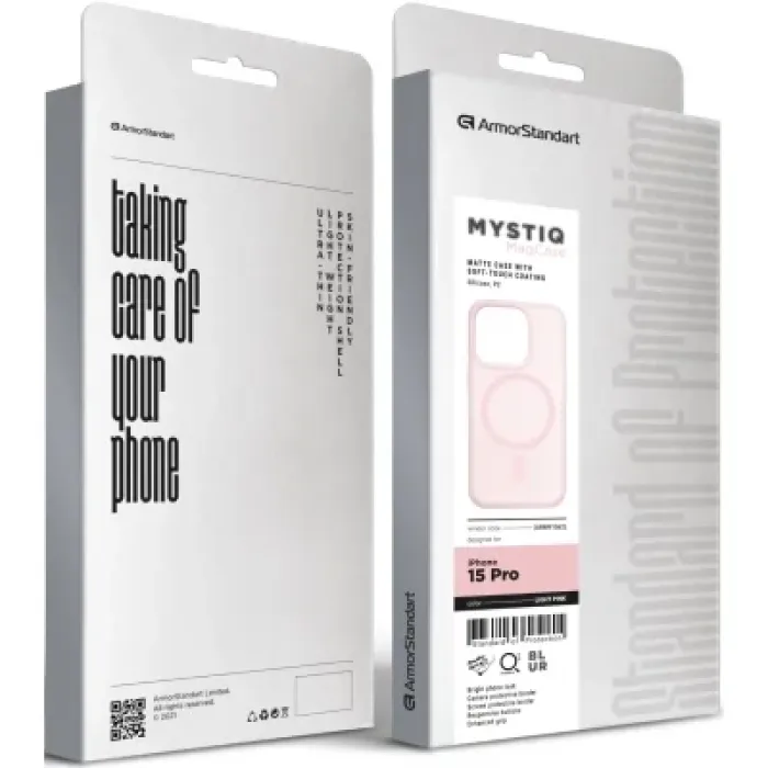 Чохол до мобільного телефона Armorstandart Mystiq MagCase Apple iPhone 15 Pro Light Pink (ARM91562)