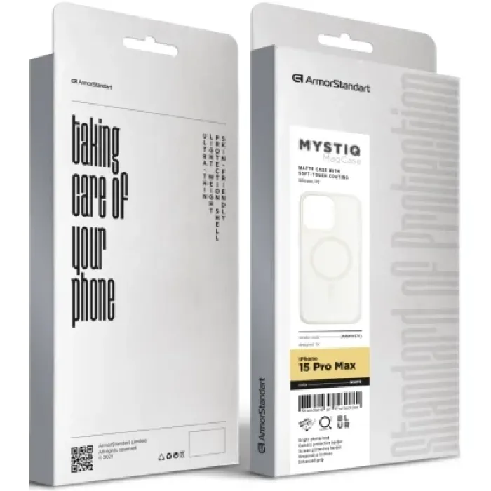 Чохол до мобільного телефона Armorstandart Mystiq MagCase Apple iPhone 15 Pro Max White (ARM91571)