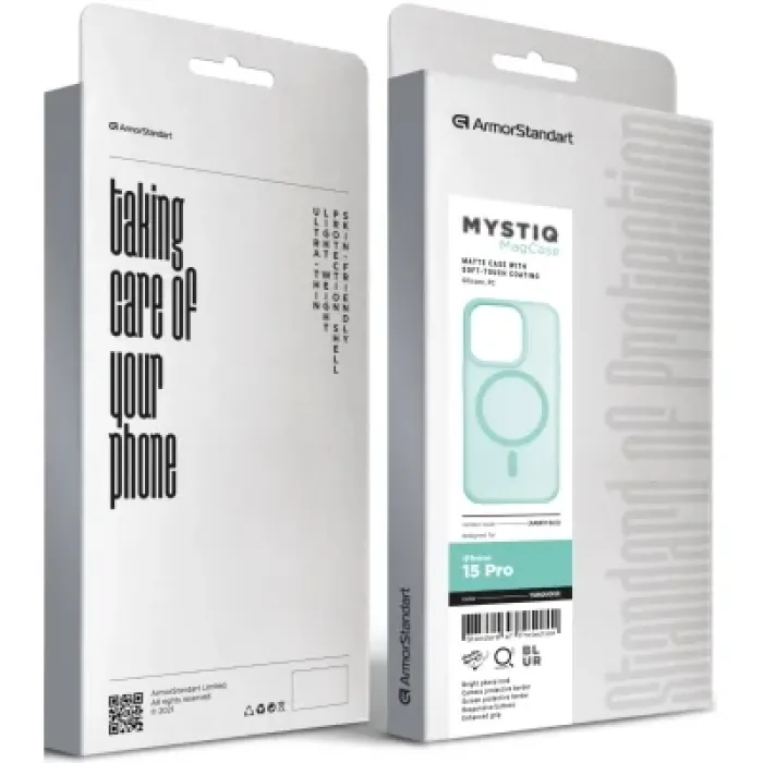 Чохол до мобільного телефона Armorstandart Mystiq MagCase Apple iPhone 15 Pro Turquoise (ARM91563)