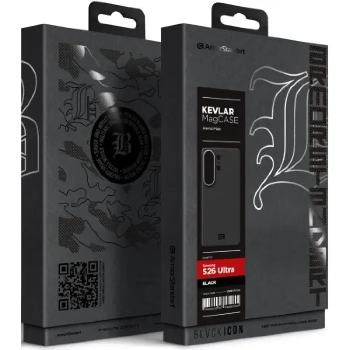 Чохол до мобільного телефона Armorstandart BlackIcon Aramid Plain MagCase Samsung S26 Ultra Black (ARM90166)