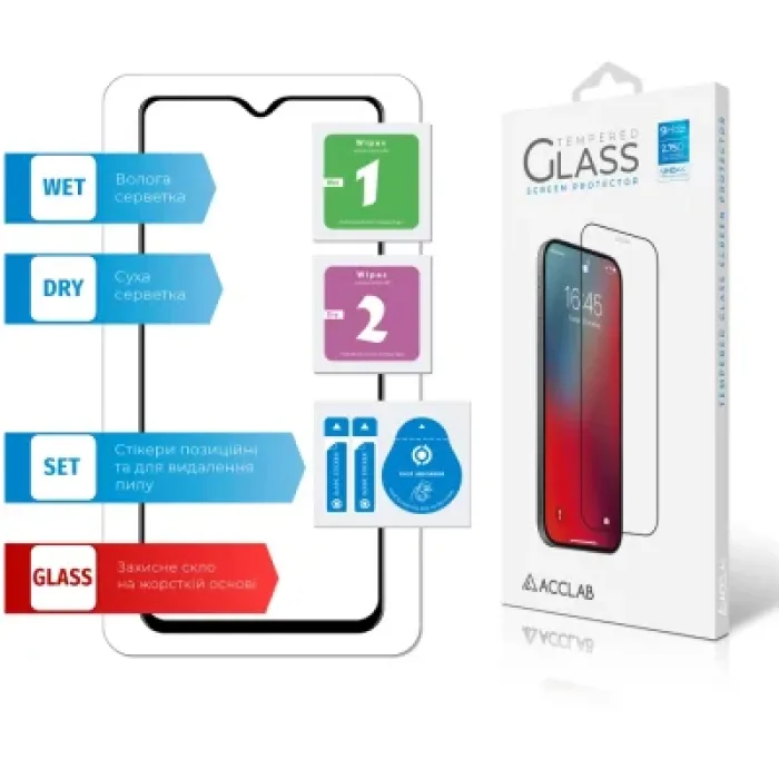 Скло захисне ACCLAB Full Glue Oppo A31 Black (1283126508349)