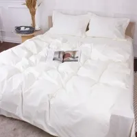 Постільна білизна MirSon Poplin Line 002 Milky White 143 x 210 (2200006277774)