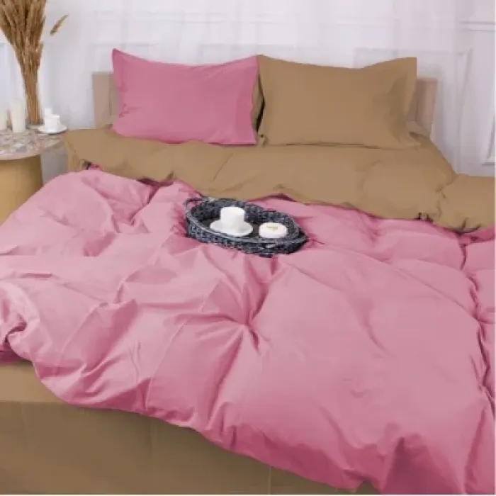 Постільна білизна MirSon Poplin Line 015 + 041 Honey 200 x 220 (2200006281306)