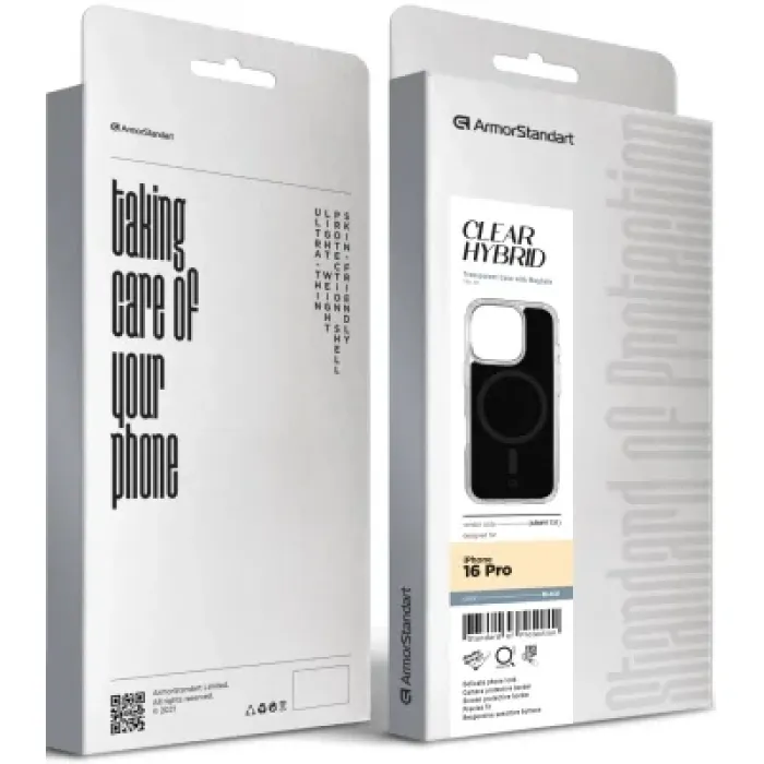 Чохол до мобільного телефона Armorstandart Clear Hybrid MagCase Apple iPhone 16 Pro Black (ARM91731)