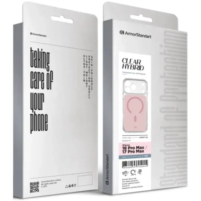 Чохол до мобільного телефона Armorstandart Clear Hybrid MagCase Apple iPhone 18 Pro Max / 17 Pro Max Pink (ARM91753)