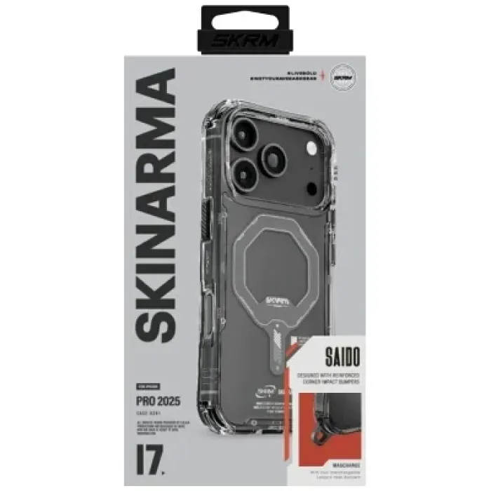 Чохол до мобільного телефона Skinarma Saido Magnetic Charging iPhone 17 Pro Gray (8886461248470)