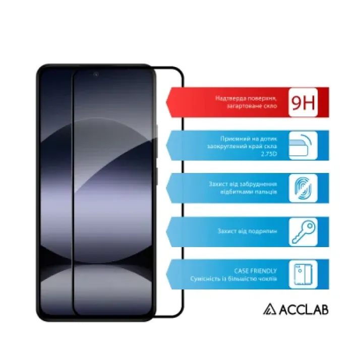 Скло захисне ACCLAB Full Glue Xiaomi Redmi Note 14 4G Black (1283126607233)