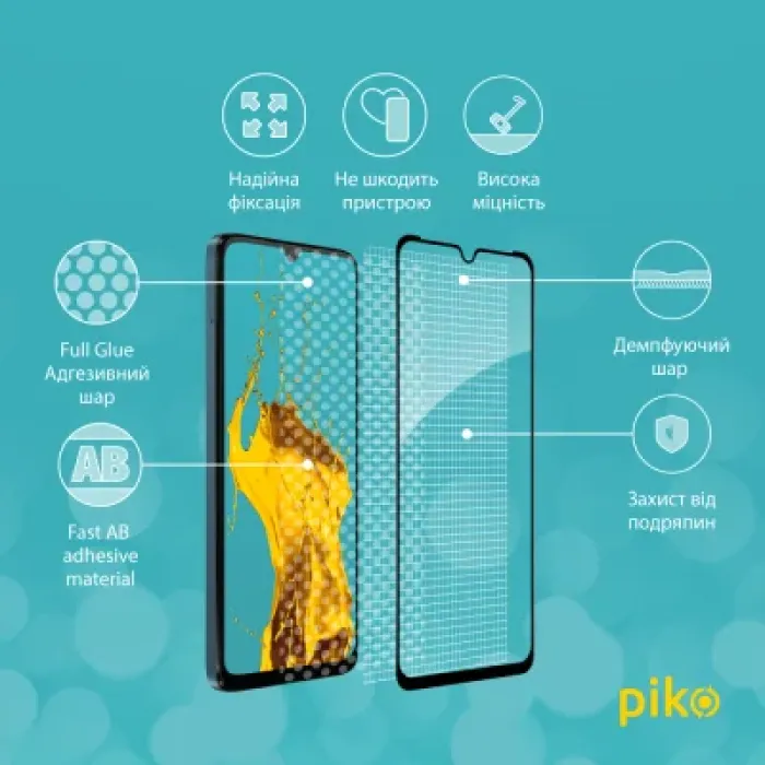 Скло захисне Piko Full Glue ESD Moto G06 Black (1283126630989)
