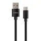 Дата кабель USB 2.0 AM to USB-C 1.0m nylon black Vinga (VCPDCTCNB1BK)
