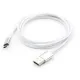Дата кабель USB 2.0 AM to Micro 5P 1m LED silver Vinga (VCPDCMLED1S)