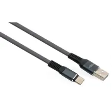 Дата кабель USB 2.0 AM to USB-C 1.0m flat nylon gray Vinga (VCPDCTCFNB1GR)