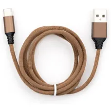 Дата кабель USB 2.0 AM to USB-C 1.0m nylon brown Vinga (VCPDCTCNB21BR)