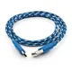 Дата кабель USB 2.0 AM to USB-C 1.0m 2color nylon blue Vinga (VCPDCTCNB31B)