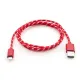 Дата кабель USB 2.0 AM to Lightning 2color nylon 1m red Vinga (VCPDCLNB31R)