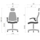 Офісне крісло Аклас Прима PL HR ANF Бордовое (10480)