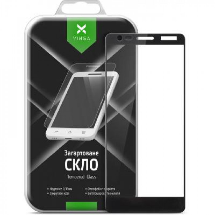 Стекло защитное Vinga для Nokia 3.1 Black (VTPGS-N31B)