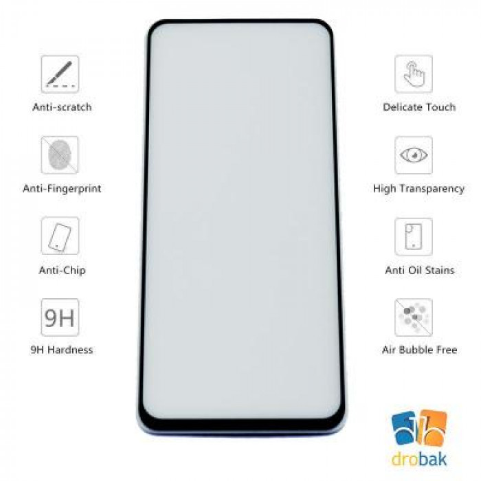 Скло захисне Drobak Full Glue для Samsung Galaxy A80 (Black (441607)