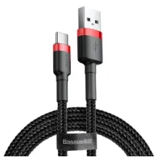 Дата кабель USB 2.0 AM to USB-C 1.0m Cafule 3A red+black Baseus (CATKLF-B91)