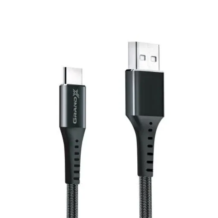 Дата кабель USB 2.0 AM to USB-C 1.2m Black Grand-X (FC-12B)