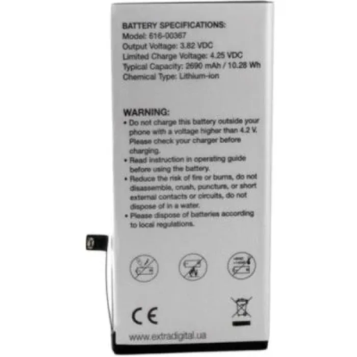 Акумуляторна батарея Extradigital Apple iPhone 8 Plus (2690 mAh) (BMA6457)