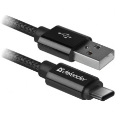 Дата кабель USB 2.0 AM to USB-C 1.0m PRO Black Defender (87814)
