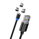 Дата кабель USB 2.0 AM to Lightning + Micro 5P + USB-C 1.0m Magnet only charge ColorWay (CW-CBUU020-BK)