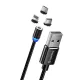 Дата кабель USB 2.0 AM to Lightning + Micro 5P + USB-C 1.0m Magnet only charge ColorWay (CW-CBUU020-BK)