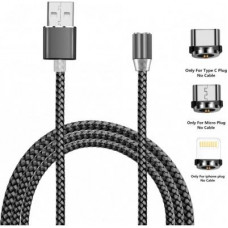 Дата кабель USB 2.0 AM to Lightning + Micro 5P + USB-C 1.2m Magneto gre XoKo (SC-350MGNT-GR)