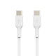 Дата кабель USB-C to USB-C 1.0m PVC white Belkin (CAB003BT1MWH)