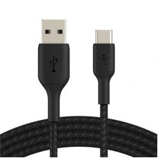 Дата кабель USB 2.0 AM to USB-C 2.0m BRAIDED black Belkin (CAB002BT2MBK)