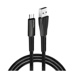 Дата кабель USB 2.0 AM to Micro 5P 1.0m zinc alloy + led black ColorWay (CW-CBUM035-BK)