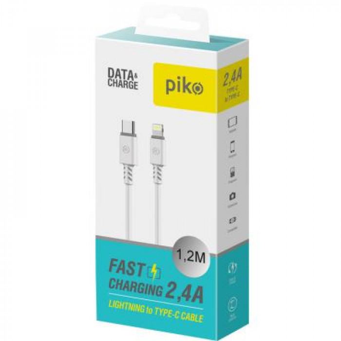 Дата кабель USB-C to Lightning 1.2m CB-TL11 white Piko (1283126504037)