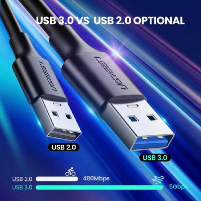 Дата кабель USB 3.0 AM to USB-C 1.0m US184 Black Ugreen (20882)