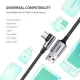 Дата кабель USB 2.0 AM to USB-C 1.0m 90° corner braid black Ugreen (50941)