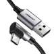 Дата кабель USB 2.0 AM to USB-C 1.0m 90° corner braid black Ugreen (50941)