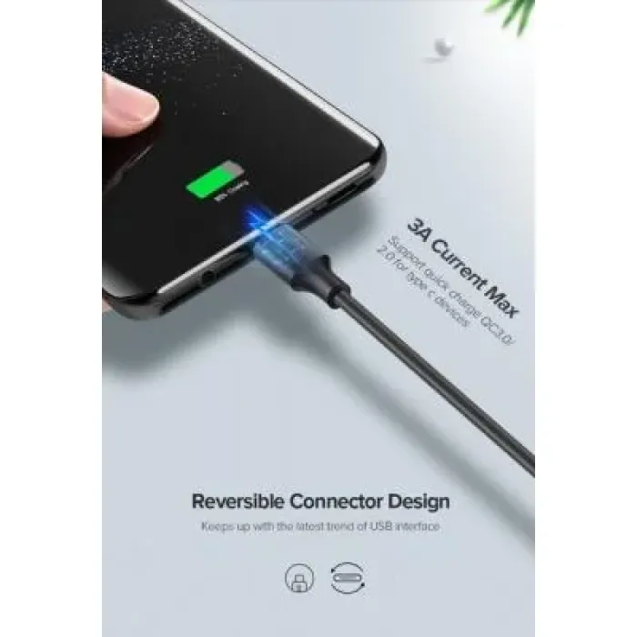 Дата кабель USB 2.0 AM to USB-C 2.0m US287 Black Ugreen (60118)