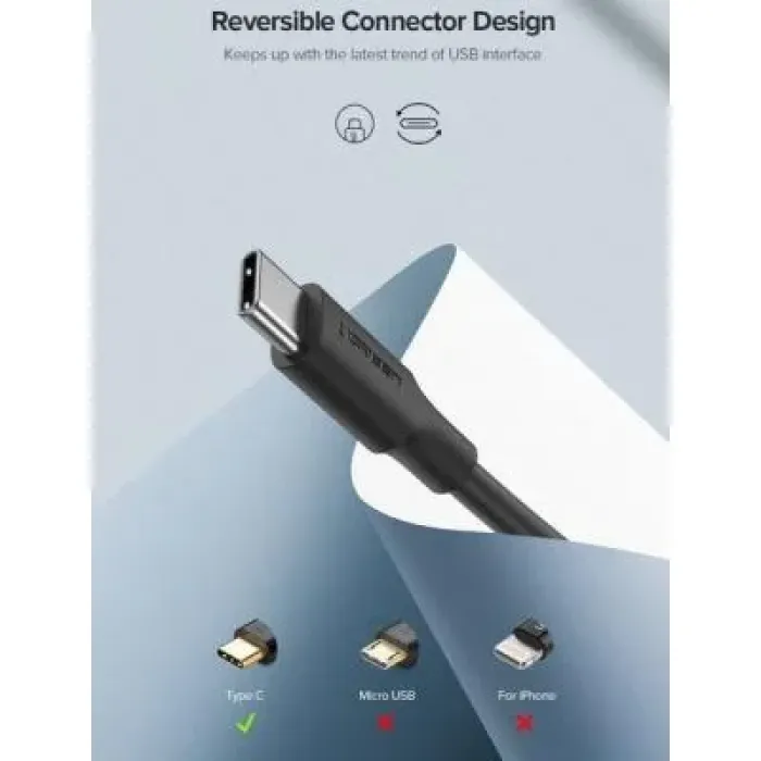 Дата кабель USB 2.0 AM to USB-C 2.0m US287 Black Ugreen (60118)