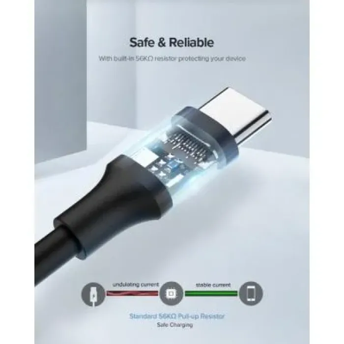 Дата кабель USB 2.0 AM to USB-C 2.0m US287 Black Ugreen (60118)
