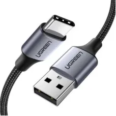 Дата кабель USB 2.0 AM to USB-C 1.0m US288 Aluminum Braid Black Ugreen (60126)
