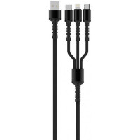 Дата кабель USB 2.0 AM to Lightning + Micro 5P + USB-C 4.0A (20W) ColorWay (CW-CBU3003-GR)