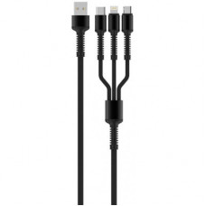 Дата кабель USB 2.0 AM to Lightning + Micro 5P + USB-C 4.0A (20W) ColorWay (CW-CBU3003-GR)