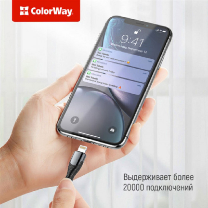 Дата кабель USB-C to Lightning 1.0m ColorWay (CW-CBPDCL033-GR)