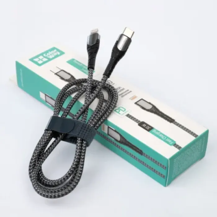 Дата кабель USB-C to Lightning 1.0m ColorWay (CW-CBPDCL033-GR)