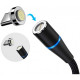 Дата кабель USB 2.0 AM to Lightning + Micro 5P + USB-C 1.0m Magnetic ColorWay (CW-CBUU038-BK)