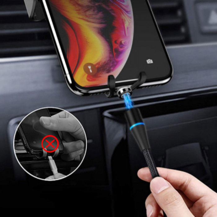 Дата кабель USB 2.0 AM to Lightning + Micro 5P + USB-C 1.0m Magnetic ColorWay (CW-CBUU038-BK)