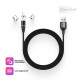 Дата кабель USB 2.0 AM to Lightning + Micro 5P + USB-C 1.0m Magnetic ColorWay (CW-CBUU038-BK)