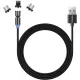 Дата кабель USB 2.0 AM to Lightning + Micro 5P + USB-C 1.0m Magnetic Ro ColorWay (CW-CBUU037-BK)